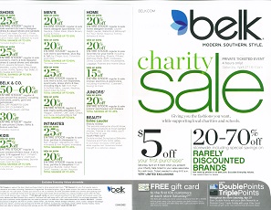 Belk Flyer for it's 2013 Charity Sale